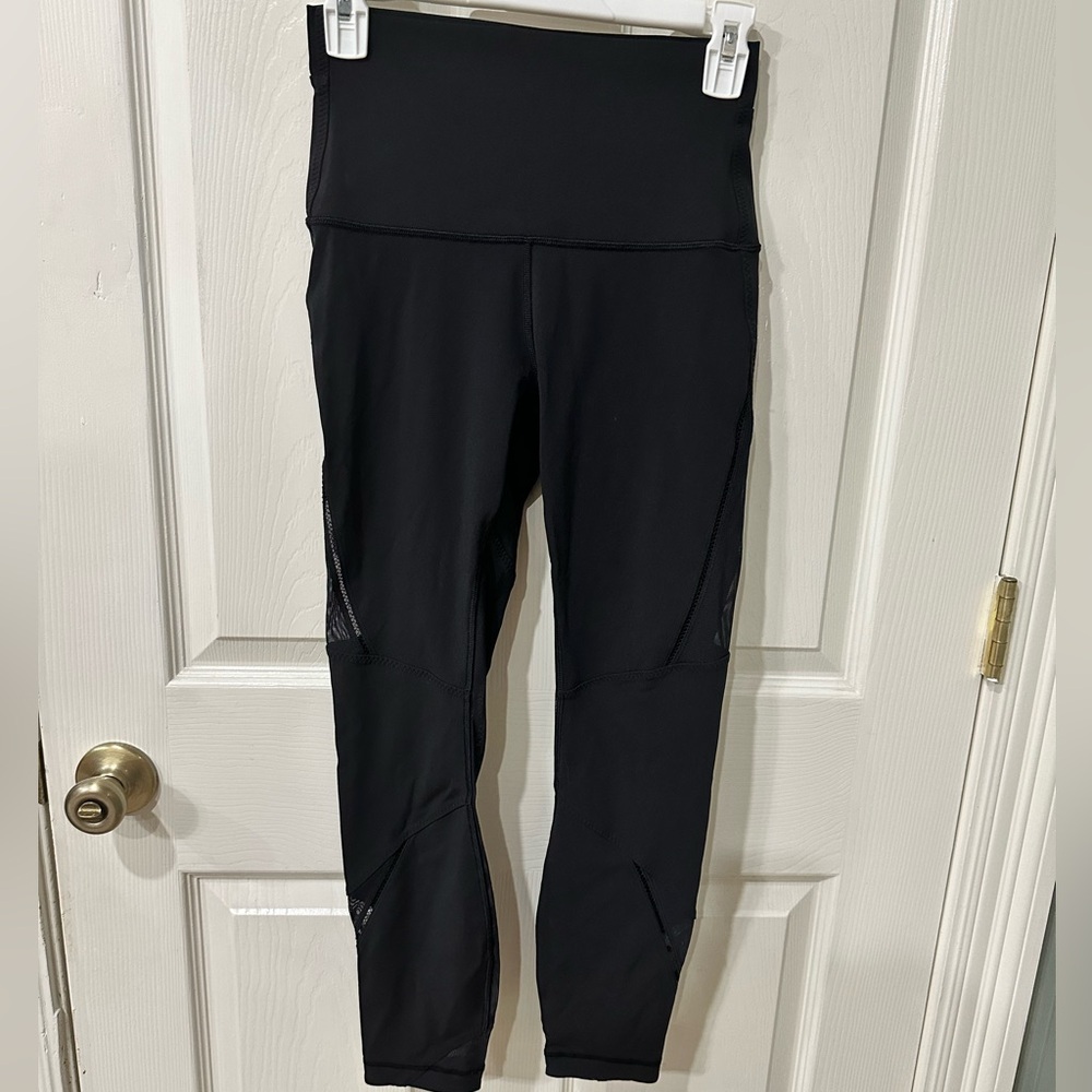 Wanderlust Black mesh cut out high rise leggings